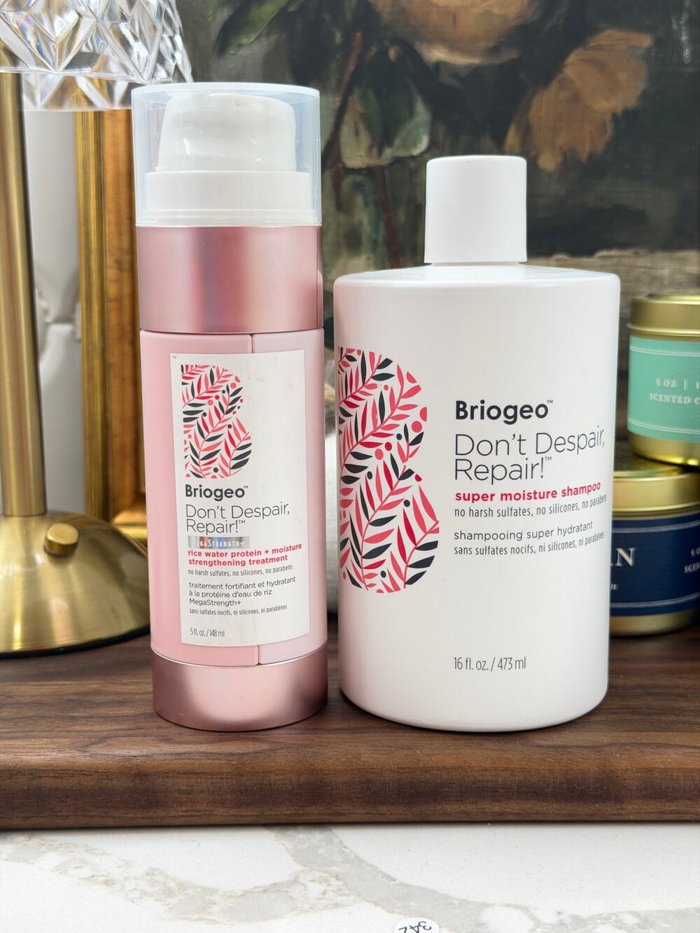 Briogeo Don't Despair Repair Shampoo 16 oz Rice Water Protein Treatment 5 oz Duo